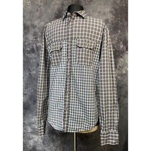 Zara Man Size 40 Slim Fit Lightweight 100% Cotton Plaid Button Up Shirt